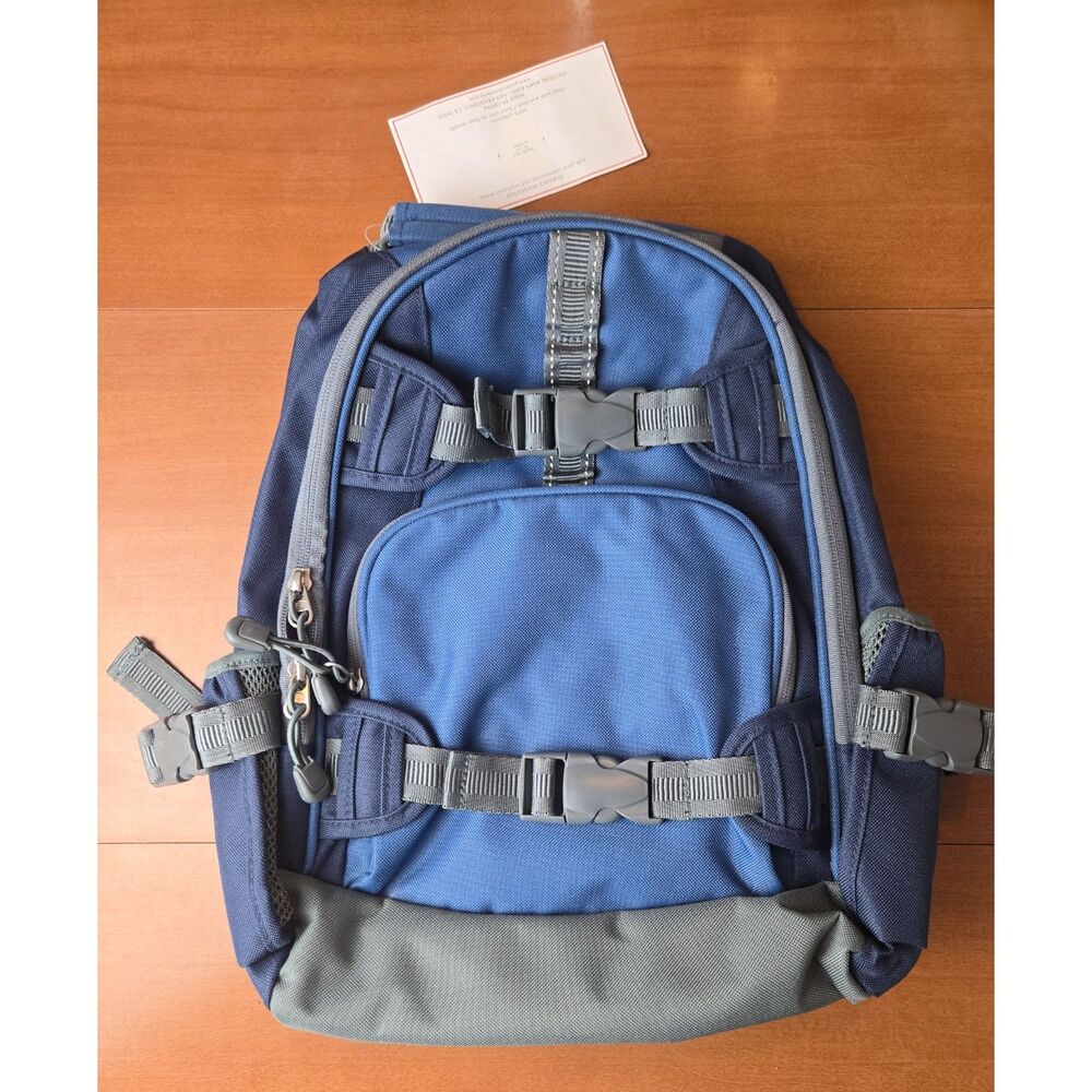 Pottery Barn Kids Peyton Large Backpack Navy Blue Grey NWT School Bag